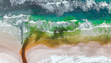 Industry pollution in water. Climate catastrophe. Baltic sea pollution.