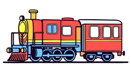 Naklejka premium Train icon drawing clipart isolated on a white background
