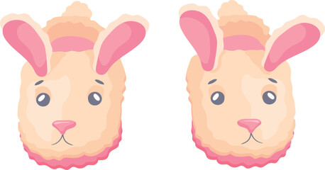 Cute lamb slippers cartoon icon. Kid soft shoes