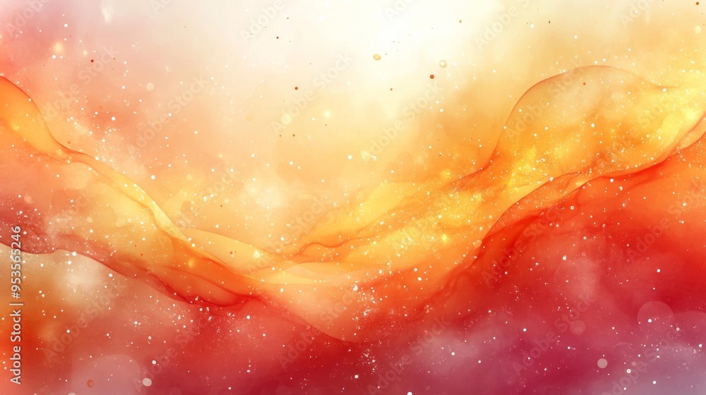 Wall mural abstract orange and red flowing waves generative ai