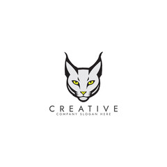 Fototapeta premium Black Cat Logo silhouette Vector Simple Ai generated