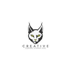 Fototapeta premium Black Cat Logo silhouette Vector Simple Ai generated