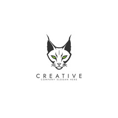 Black Cat Logo silhouette Vector Simple Ai generated
