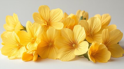 Obraz premium Yellow Flowers on White Background Generative AI