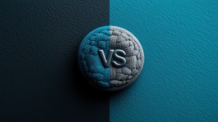 Versus Symbol on Blue and Gray Furry Background