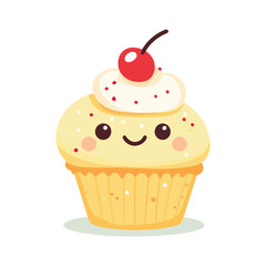 sweet cupcake vector illustration on white background