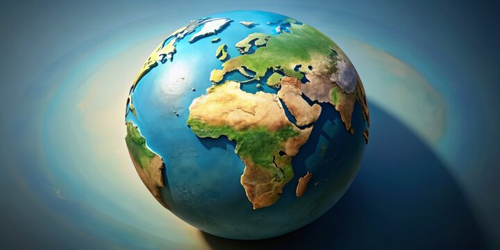 A 3D illustration of a flattened globe with continents and oceans stretching out in a two-dimensional layout,