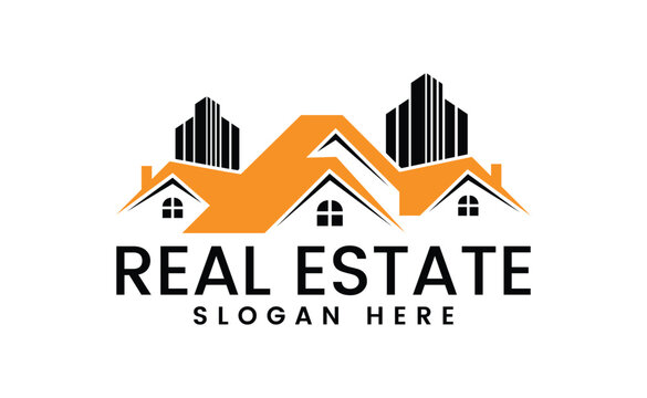 Real estate business logo, house logo icon, vector illustration logo design, building, construction, roof, estate, contractor, apartment, realtor, property, commercial, residential, corporate, flat