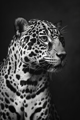 Obraz premium portrait studio photograph of jaguar black and white