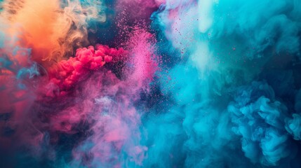 Color powder splash rainbow background paint holi smoke colour abstract