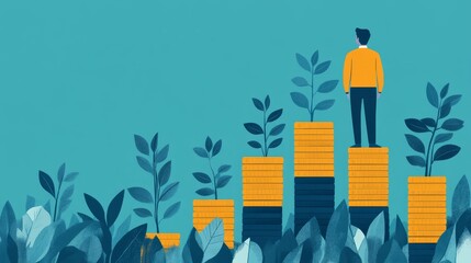 Achieving financial security through disciplined savings and strategic planning for sustainable future growth in a vibrant setting