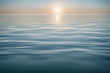 Obraz premium A calm ocean surface with gentle ripples reflecting the morning sky, Ai generated