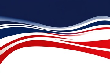 A vibrant and creative illustration featuring a wavy design with red, white, and blue colors against a bold gradient background, perfect for an American-themed project or event