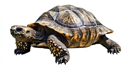 Fototapeta premium A large tortoise is laying on its back