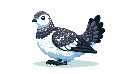 Obraz premium Ptarmigan bird against white background 
