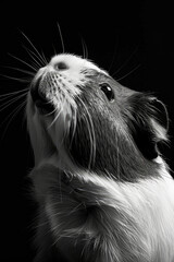 Naklejka premium portrait studio photograph of guinea pig black and white