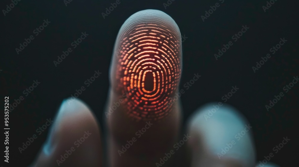 Poster biometric fingerprint scanning technology used for identity verification access control and preventi