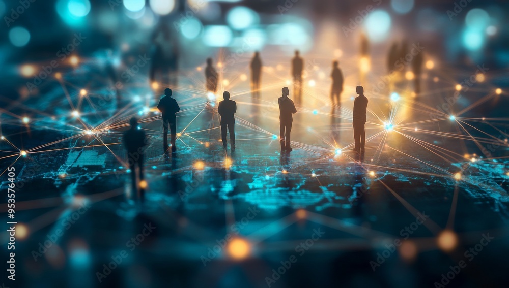 Aufkleber Digital Networking and Business Connections are crucial for enterprises, boosting collaboration and creativity. Technology aids entrepreneurs in networking, fostering growth and innovation