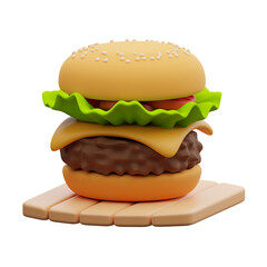 Burger 3d illustration