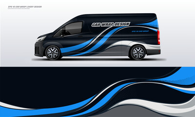 Sporty black van wrap livery design © liveryworks