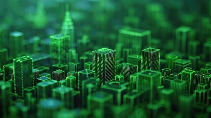 Futuristic Green Energy Grid Powering an Innovative Smart City Skyline with Sustainable Architecture and Cutting Edge Technology