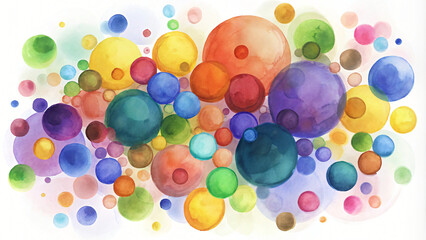Colorful bubbles decoration on white background