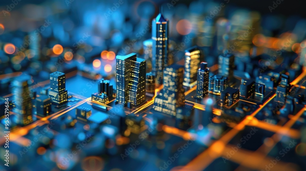 Poster integrated city management platforms featuring centralized control systems and deep depth of field v