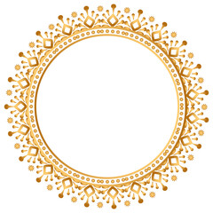 Luxury Golden Circle Frame Transparent With Vintage Mandala Gold Circular Pattern