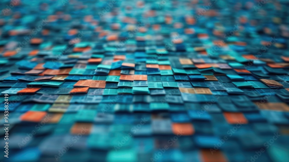 Poster mesmerizing mosaic of prismatic patterns a digital artwork exploring the captivating interplay of ge