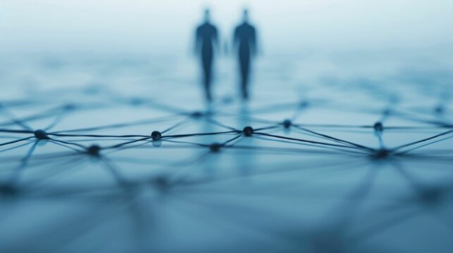 Blurred and abstract background depicting affiliate marketing networks with partner websites commissions and deep depth of field