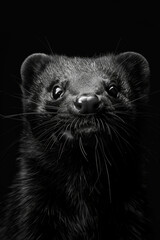 Obraz premium portrait studio photograph of mink black and white