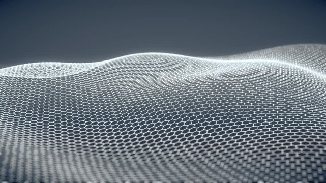 animation of abstract geometric composition of mesh pattern with slow wavy motion, 4K animated background