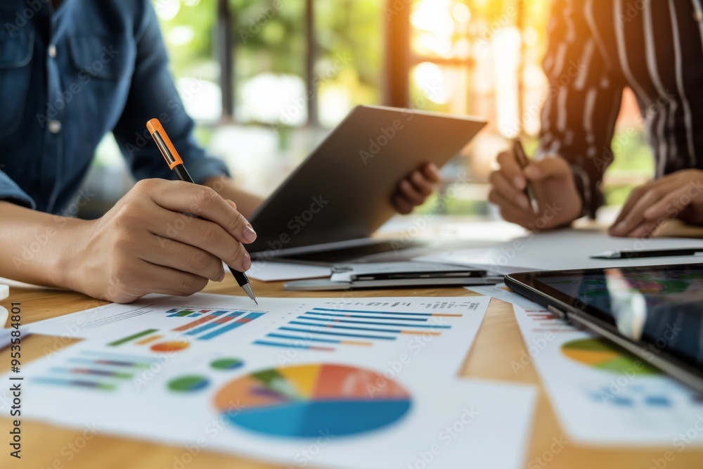 Poster collaborative business meetings with data analysis are crucial for effective decisionmaking and stra