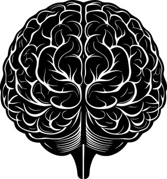 recommend clip art: human brain silhouette vector, brain with cerebrum side black and white outline, human brain icon.