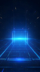 Blue technology grid background