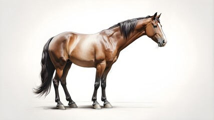 Obraz premium sketch of a horse profile side view on a white backdrop
