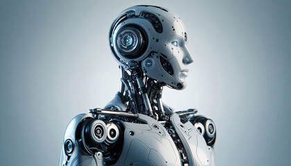 Fototapeta premium Humanoid Robot with Artificial Intelligence for Advanced Human-Like Interaction and Robotics Technology