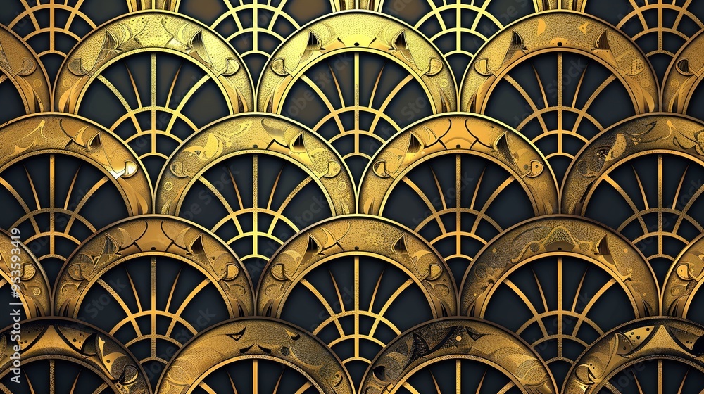 Aufkleber vector abstract art design luxury pattern in gold. generative ai