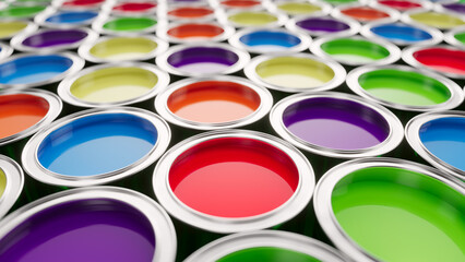Paint cans color - 3d illustration