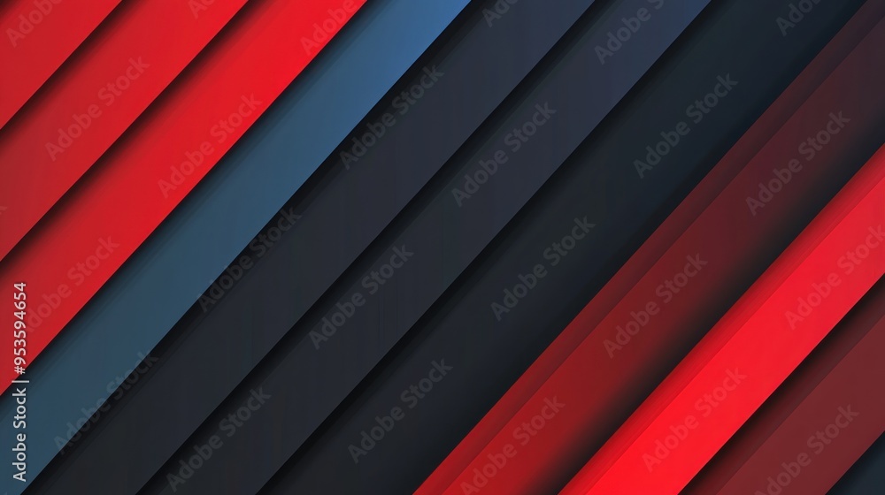 Canvas Prints Abstract Diagonal Red and Blue Stripes