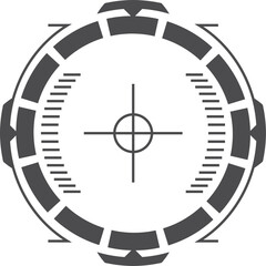 Aim crosshair black icon. Range weapon mark