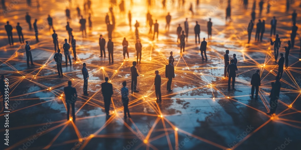 Aufkleber connecting businesses building a network for collaboration and sustainable growth in the modern econ