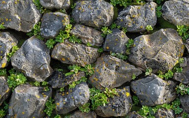 Stone wall covered in vines