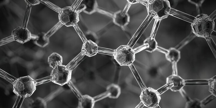 Close-up of crystal lattice in lithium iron phosphate battery, high-resolution electron microscopy, lithium ion clustering, structural deformations, laboratory setting