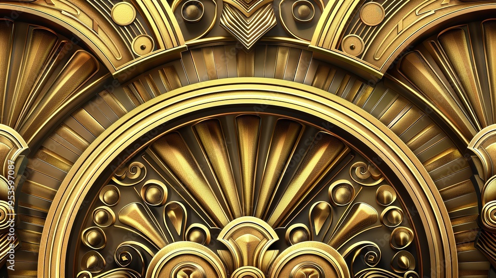 Aufkleber vector abstract art design luxury pattern in gold. generative ai