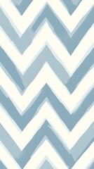 A seamless pattern of blue and white chevron stripes, hand-drawn with fine lines and strokes, in a soft pastel color palette, detailed and hyper-realistic in appearance