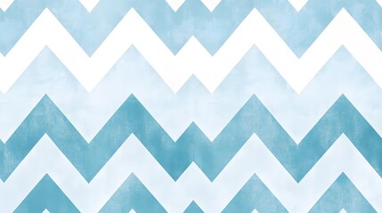 A seamless pattern of blue and white chevron stripes, hand-drawn with fine lines and strokes, in a soft pastel color palette, detailed and hyper-realistic in appearance