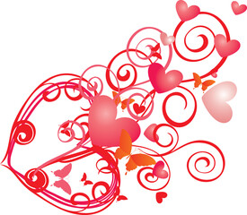  illustration of red heart with floral  A Valentine's Day Flourish