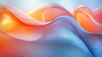 Abstract Fluid Gradient Waves in Warm and Cool Tones Generative AI