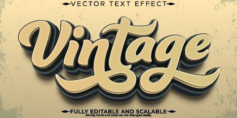 Vintage editable text effect, editable retro and nostalgic text style © QuillArtistry